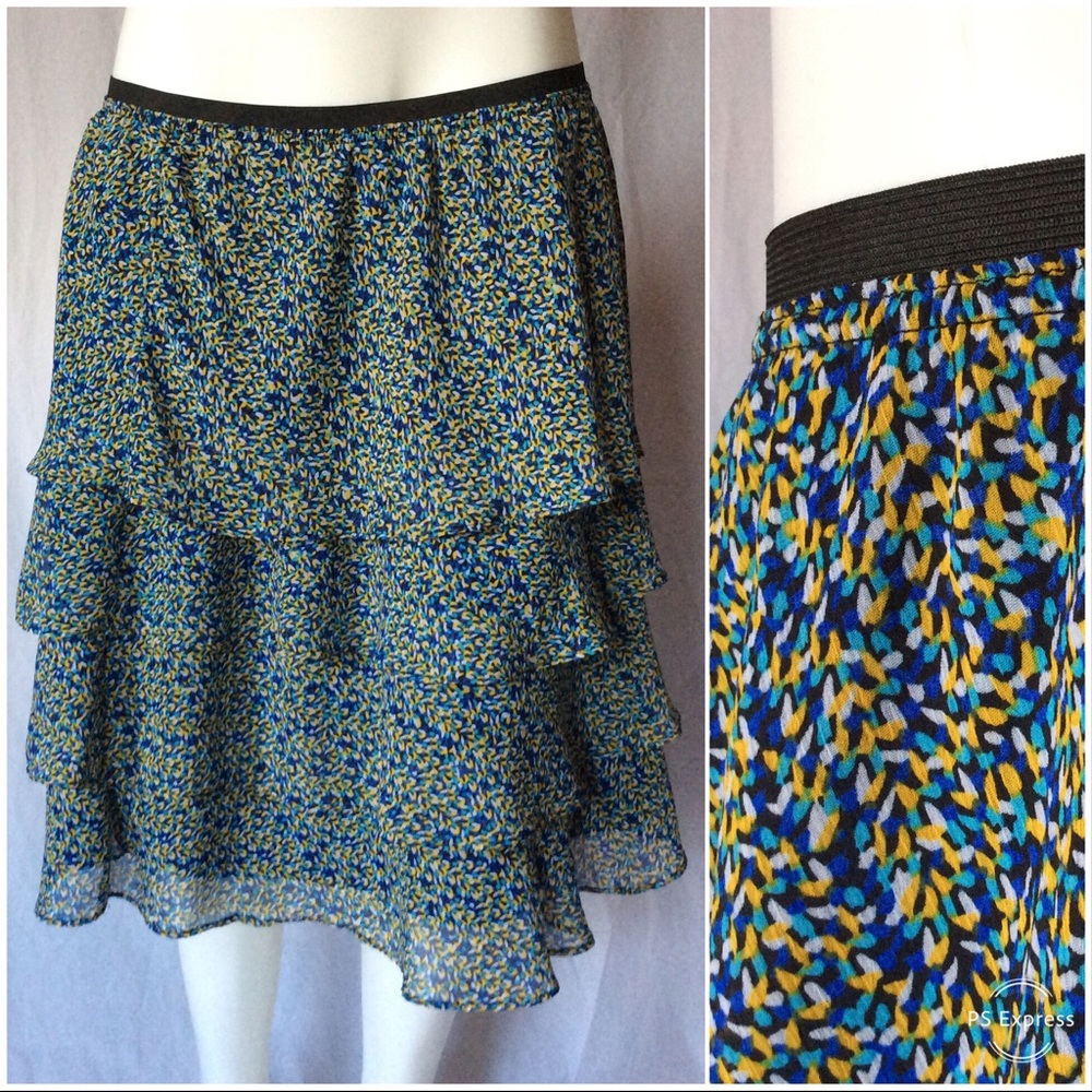 🚮 Avenue multicolor Tiered Polyester Midi Skirt - ruffles - Plus sized